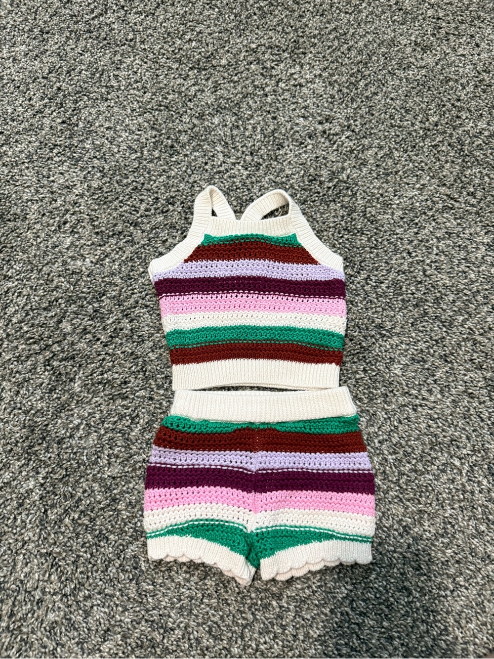 Old Navy Striped Crochet Shorts Set